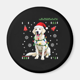 White Boxer Dog Ugly Christmas Sweater Funny Xmas  マグネット