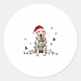 White Boxer Dog Ugly Christmas Sweater Funny Xmas  ラウンドシール