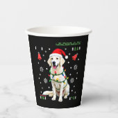 White Boxer Dog Ugly Christmas Sweater Funny Xmas  紙コップ (正面)