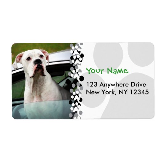 White Boxer in a Car ラベル (正面)