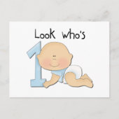 White Boy 1st誕生日Tシャツとギフト ポストカード (正面)