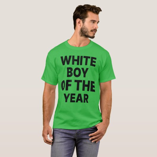 White Boy ofhe Year Funny boy Tシャツ (正面フル)