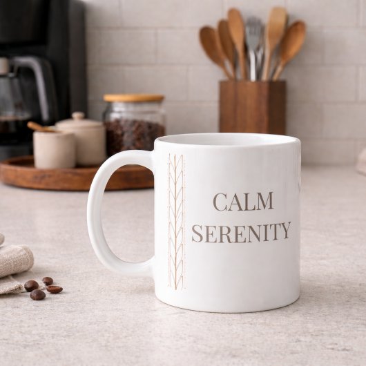 White Braid Serenity Classic Mug, 11 oz コーヒーマグカップ