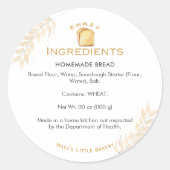 White Bread Wheat Bakery Ingredient Product ラウンドシール (正面)