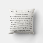 White-breasted Nuthatch Throw Pillow クッション (裏面)
