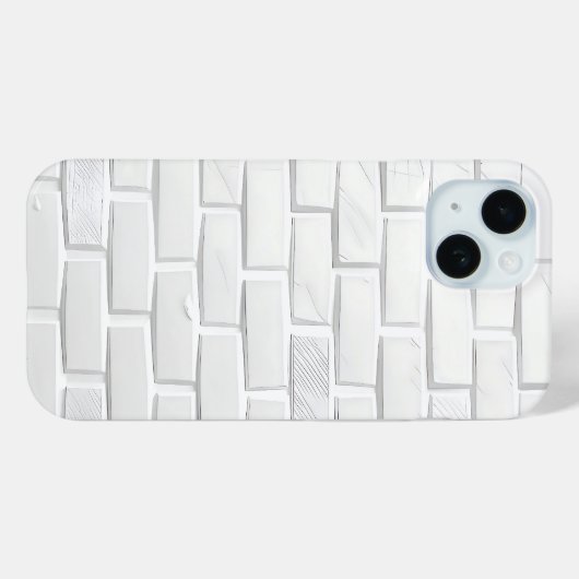 White Brick Texture iPhone Case Minimal Look Case-Mate iPhoneケース (裏面 (横))