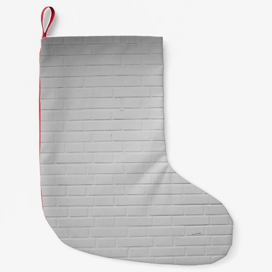 White brick wall スモールクリスマスストッキング (正面)