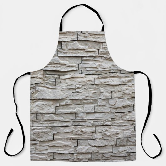 White brick wall pattern texture エプロン (正面)