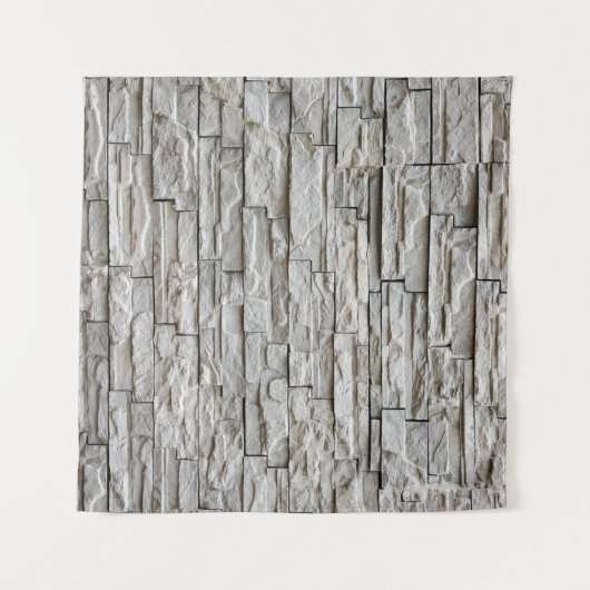 White brick wall pattern texture タペストリー (正面(横))