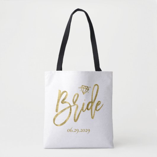 White Bride With Diamond Wedding Bag トートバッグ (正面)