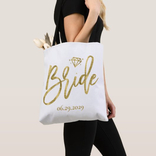 White Bride With Diamond Wedding Bag トートバッグ (クローズアップ)
