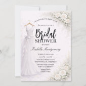 White Bridesmaid Dress Bridal Shower 招待状 (正面)