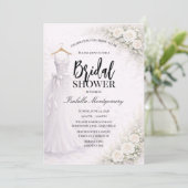 White Bridesmaid Dress Bridal Shower 招待状 (スタンド正面)