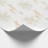 White Brown Illustrative Typographic New Year Wrap ラッピングペーパー (角)