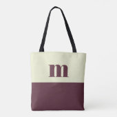 White & brown initial personalized tote bag トートバッグ (裏面)