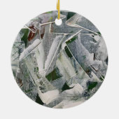 White Brushstrokes-Hand Painted Rustic Wabi Sabi セラミックオーナメント (裏面)