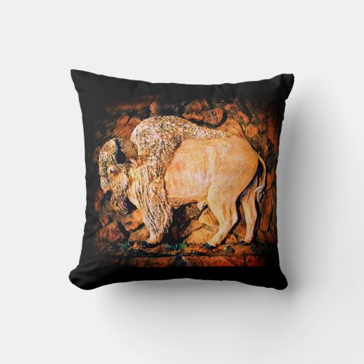 "White Buffalo" original art クッション (正面)