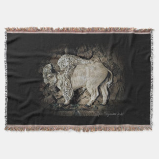 "White Buffalo" original artThrow Blanket スローブランケット