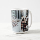 White Bulldog Christmas Coffee Mug Cup コーヒーマグカップ (正面右)