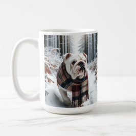 White Bulldog Christmas Coffee Mug Cup コーヒーマグカップ