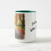 White Bulldog Fall in Love Christmas Mug Cup マグカップ (中央)