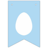 White Bunnies On Blue With Happy Easter Lettering バンティングフラッグ (第1の旗)