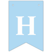 White Bunnies On Blue With Happy Easter Lettering バンティングフラッグ (第3の旗)