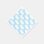 White Bunnies on Pastel Blue Gingham Pattern スタンダードカクテルナプキン (角)