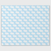 White Bunnies on Pastel Blue Gingham Pattern ラッピングペーパー (フラット)