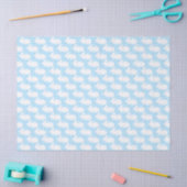 White Bunnies on Pastel Blue Gingham Pattern 薄葉紙 (クラフト)