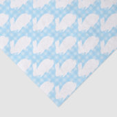 White Bunnies on Pastel Blue Gingham Pattern 薄葉紙 (詳細)