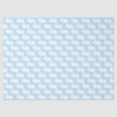 White Bunnies on Pastel Blue Gingham Pattern 薄葉紙 (正面)