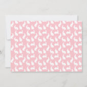 White Bunnies On Pink With Custom Photo Easter カード (裏面)