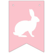 White Bunnies On Pink With Happy Easter Lettering バンティングフラッグ (第2の旗)