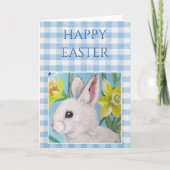 White Bunny Blank Easter Card カード (正面)