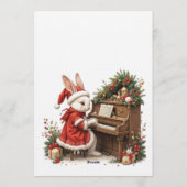 White Bunny Christmas Party Invitation 招待状 (裏面)