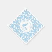 White Bunny Pattern On Light Blue Cute Easter スタンダードカクテルナプキン (角)