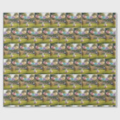 White Bunny Wearing a Pink Tutu ラッピングペーパー (フラット)