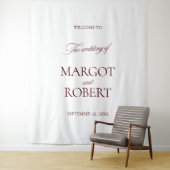 White & Burgundy Wedding Welcome Sign Banner タペストリー (インサイチュ)
