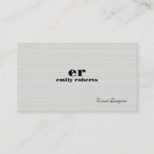 White Burlap Linen QR Code Business Card 名刺 (正面)