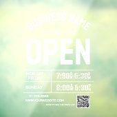 White Business Hours and QR Code ウィンドウサイン (シート3)