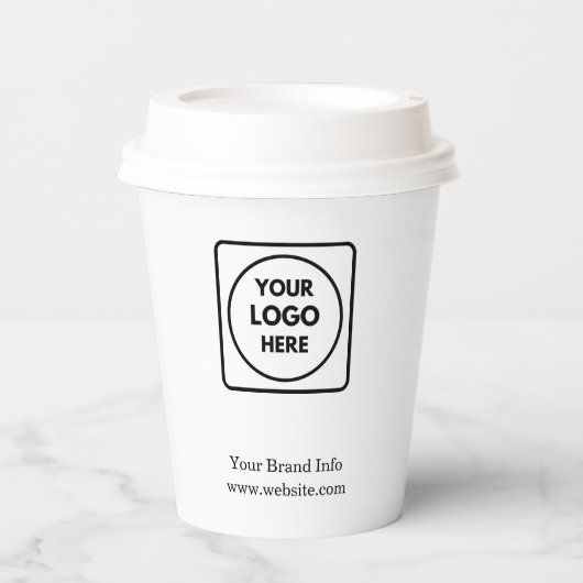 White Business Logo | Minimalist Clean Brand 紙コップ (正面)