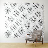 White Business Logo Pattern Trade Show Backdrop タペストリー (インサイチュ(横))