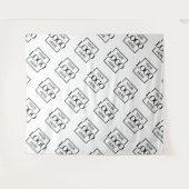 White Business Logo Pattern Trade Show Backdrop タペストリー (正面(横))