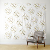 White Business Logo Pattern Trade Show Backdrop タペストリー (インサイチュ(横))