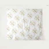 White Business Logo Pattern Trade Show Backdrop タペストリー (正面(横))