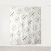White Business Logo Pattern Trade Show Backdrop タペストリー (正面)