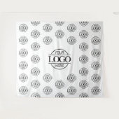 White Business Logo Step & Repeat Backdrop Banner タペストリー (正面(横))