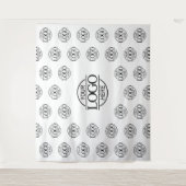 White Business Logo Step & Repeat Backdrop Banner タペストリー (正面)