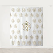 White Business Logo Step & Repeat Backdrop Banner タペストリー (正面)